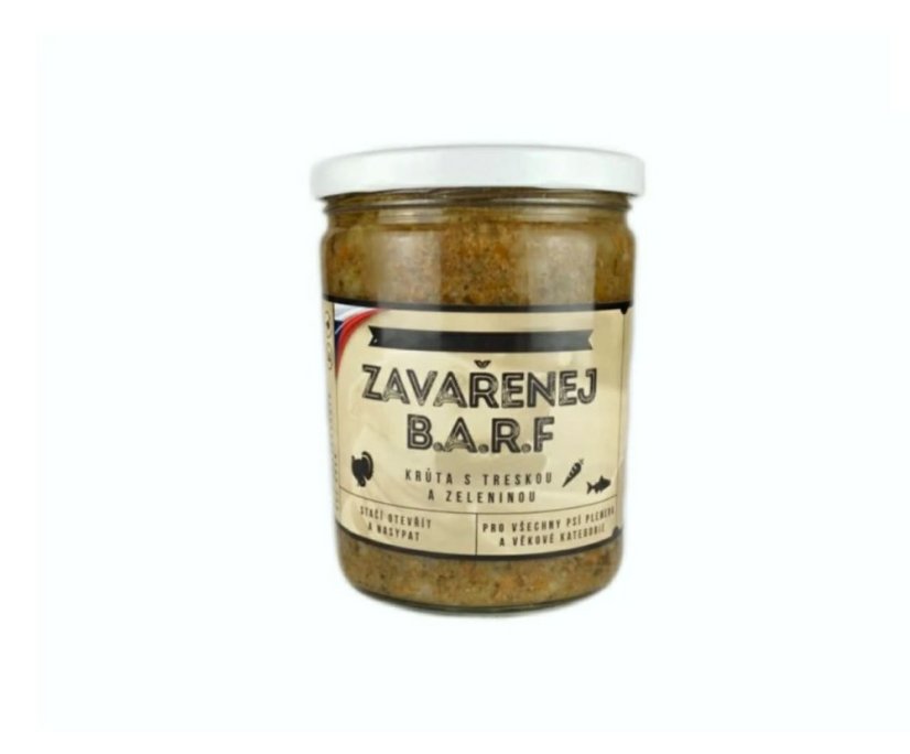 Zavařenej BARF - Krůta s treskou, rýží a zeleninou 375g