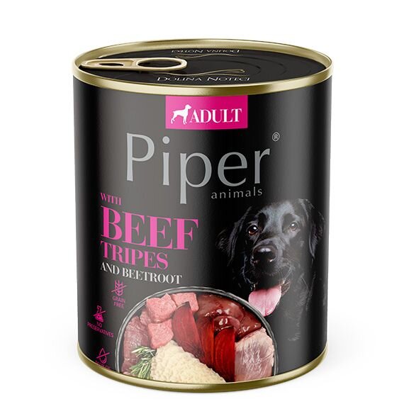 PIPER s hovězími žaludky a červenou řepou, konzerva pro psy - 1ks: 400g, Záruční doba: 24 měsíců