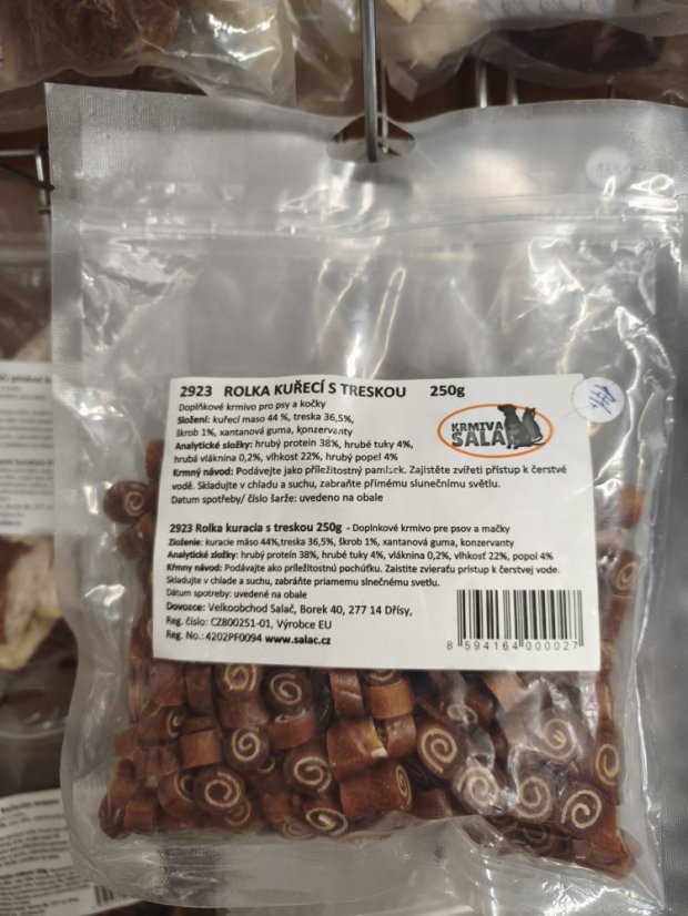Rolka kuře treska - 1ks: 250g, Záruční doba: 24 měsíců