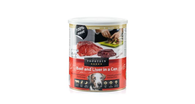 Masová konzerva Topstein Hovězí s játry v plechu 800g