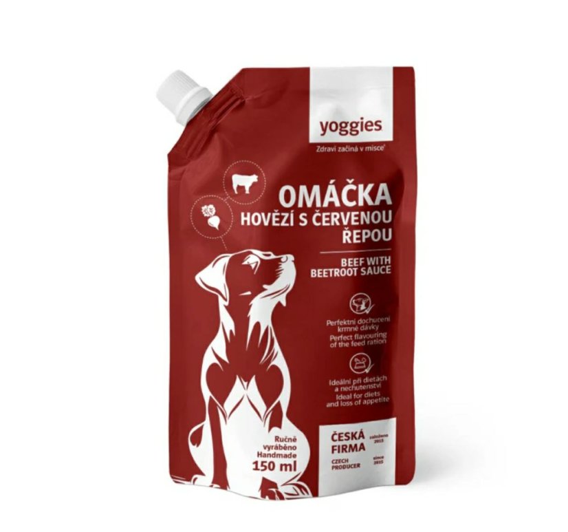 Yoggies hovězí omáčka s červenou řepou 150ml