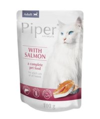 PIPER CAT kapsička pro kočky, s lososem 100g