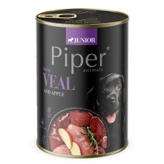 PIPER JUNIOR s telecím a jablky, konzerva pro štěňata 400g