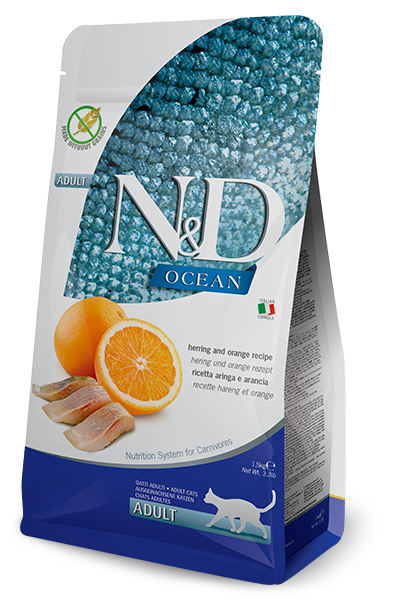 N&D Herring & Orange Adult - 1ks: 300, Záruční doba: 24 měsíců