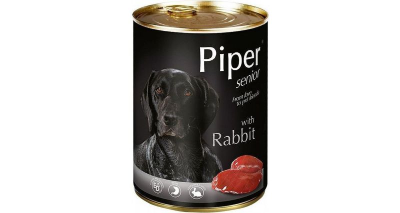 PIPER SENIOR s králíkem, konzerva pro psy 400g