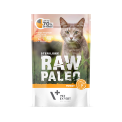 Masová kapsička Raw Paleo  Sterilised Cat -  Krůtí 100g