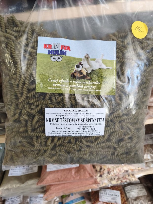 Krmné těstoviny se špenátem 2.5kg