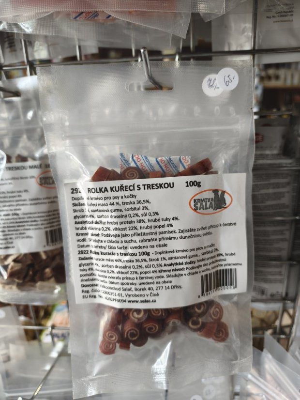 Rolka kuře treska - 1ks: 100g, Záruční doba: 24 měsíců
