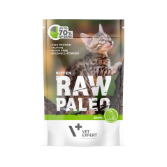 Masová kapsička Raw Paleo  Kitten -  Zvěřina s konopným olejem 100g
