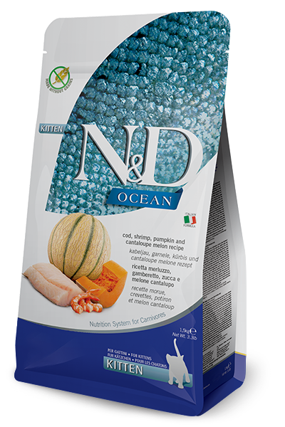 N&D Cod, Shrimp, Pumpkin and Cantaloupe Melon Kitten 1,5Kg