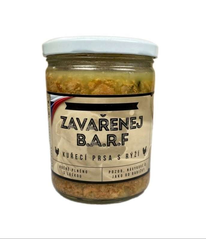 Zavařenej BARF Kuřecí prsa s rýží 375g
