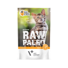 Masová kapsička Raw Paleo  Kitten -  Krůtí se slunečnicovým olejem 100g