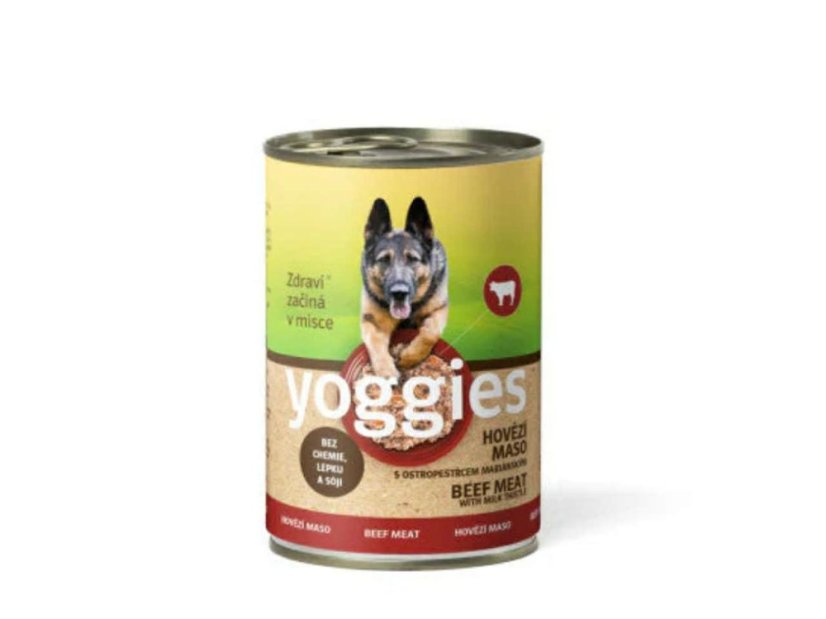 Yoggies hovězí konzerva pro psy s ostropestřcem mariánským 800g